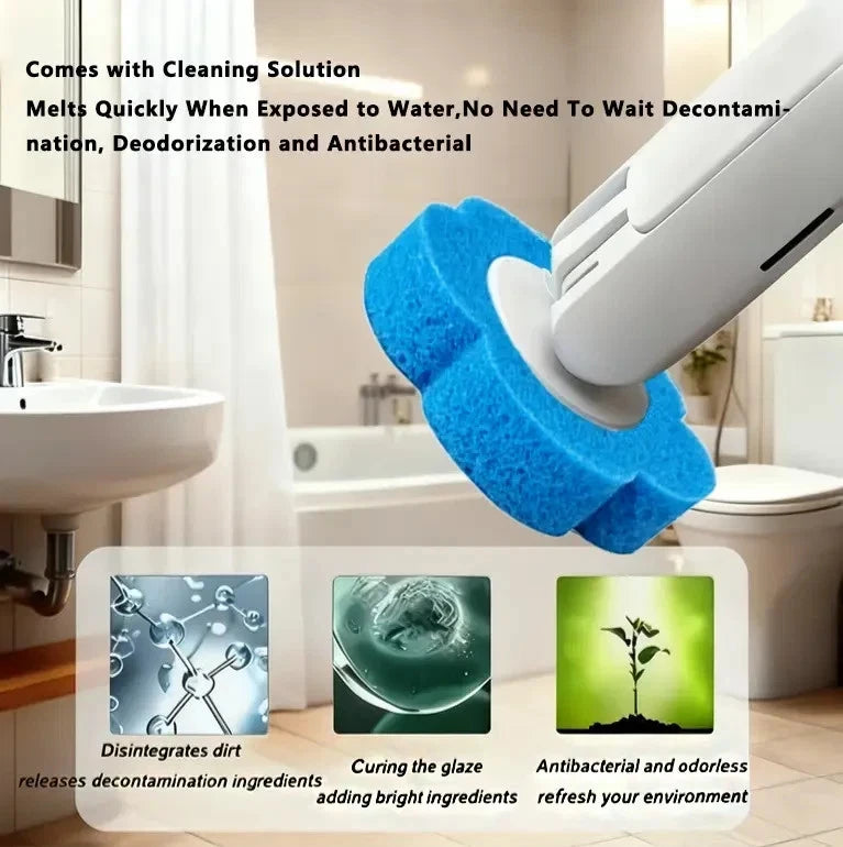 Disposable Toilet Brush,Toilet Bowl Cleaning System with Disposable Wand, Brush Holder and Refills